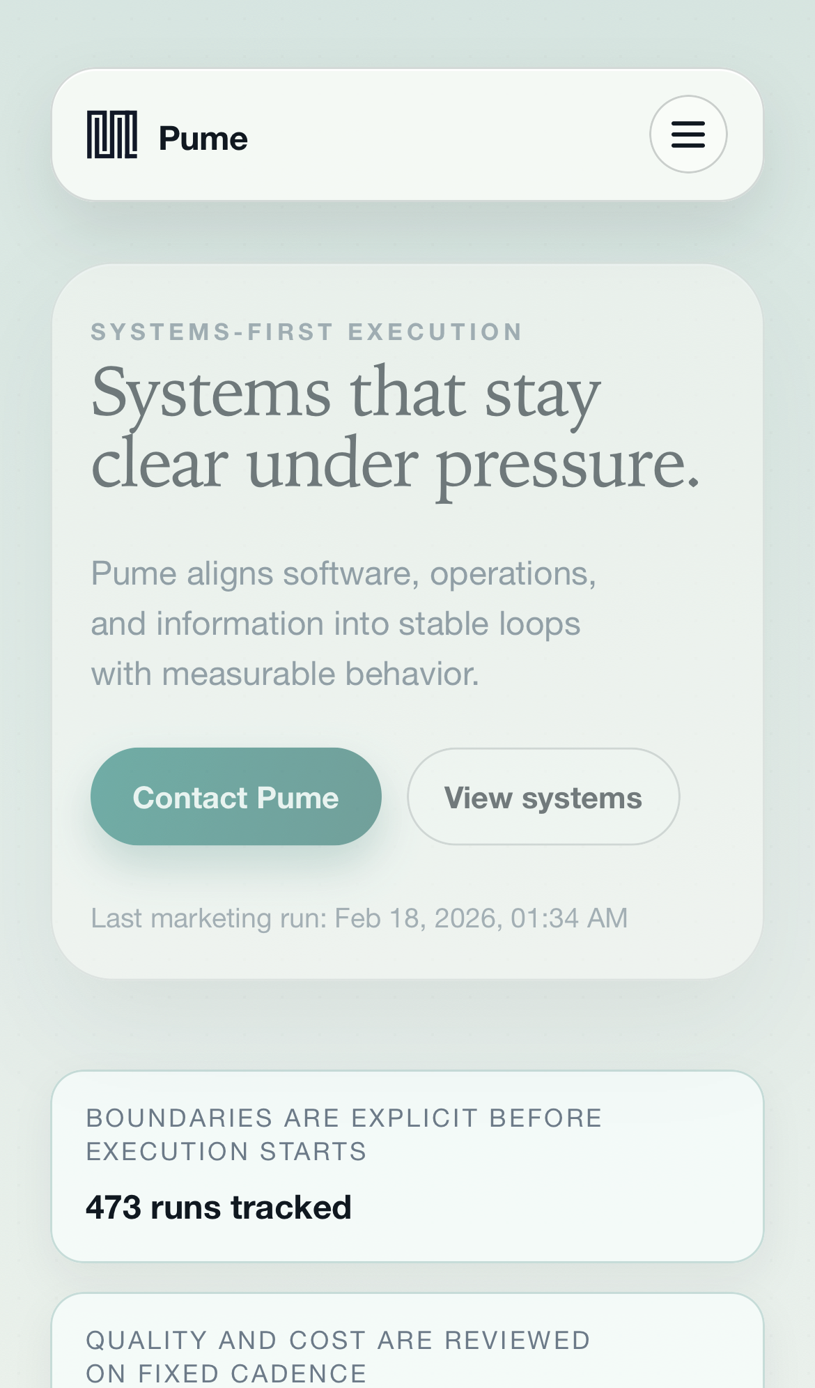 Homepage scroll state
